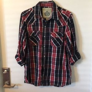 Checkered button up shirt